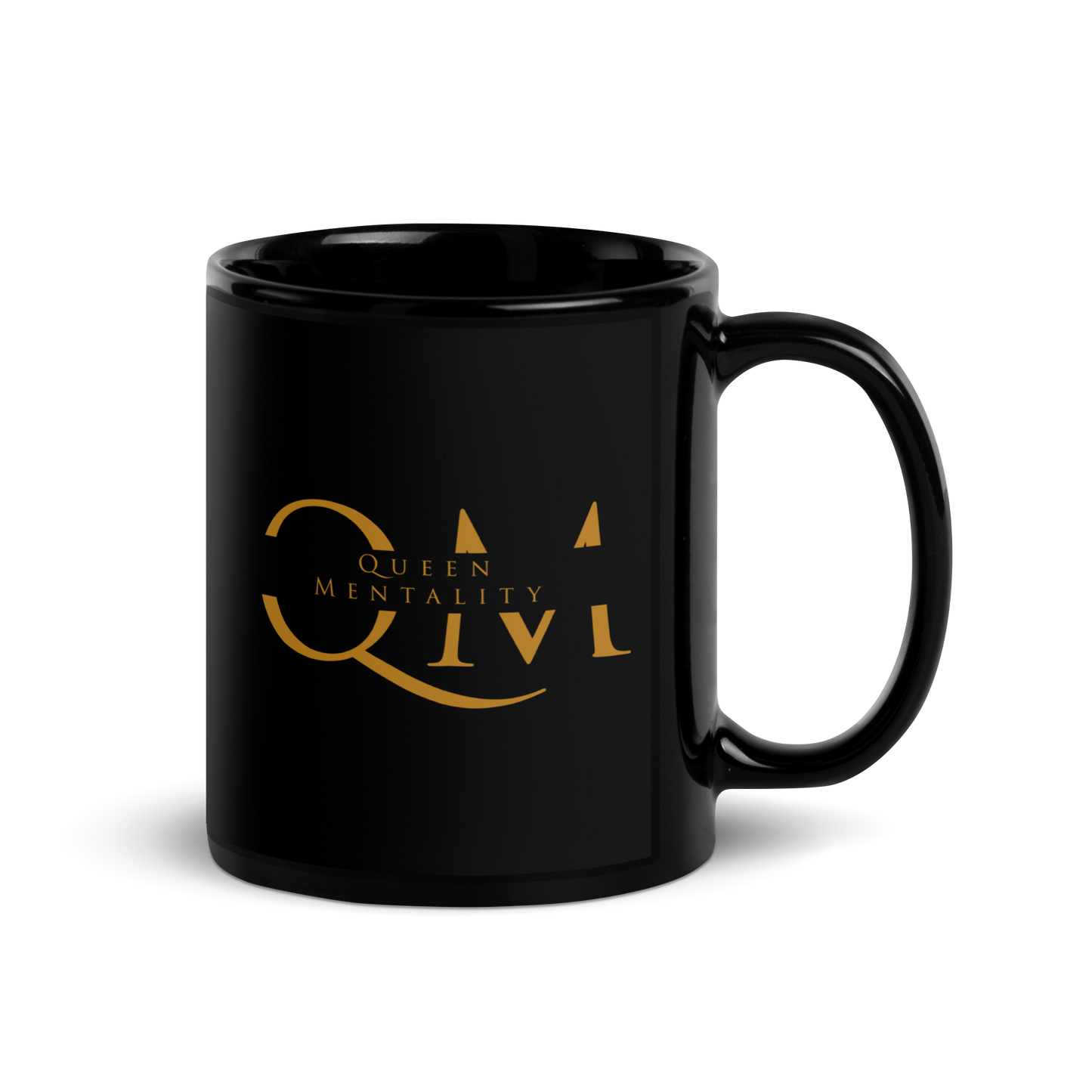 Queen Mentality Black Glossy Mug